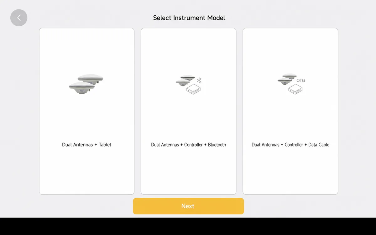 GNSS retrofit device module options: dual antenna tablet, controller, bluetooth