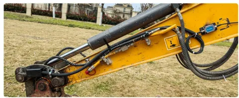 Inertial IMU sensor mounted on excavator bucket for machine guidance